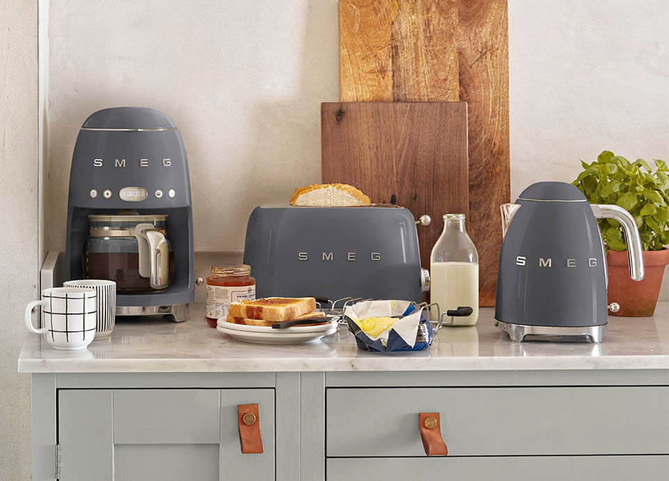 Smeg 2 Slice Toaster - Slate Gray