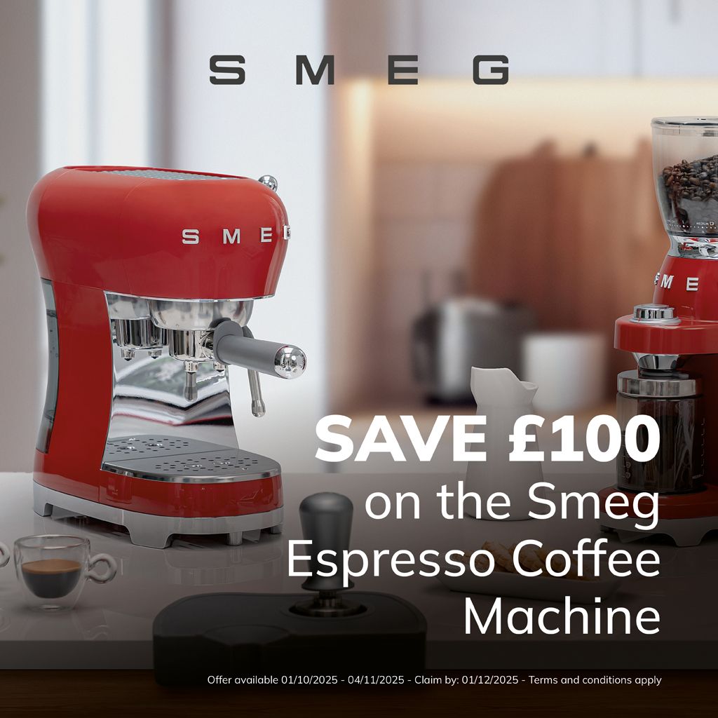 Smeg retro ECF02 espresso coffee machine promotion with save £100