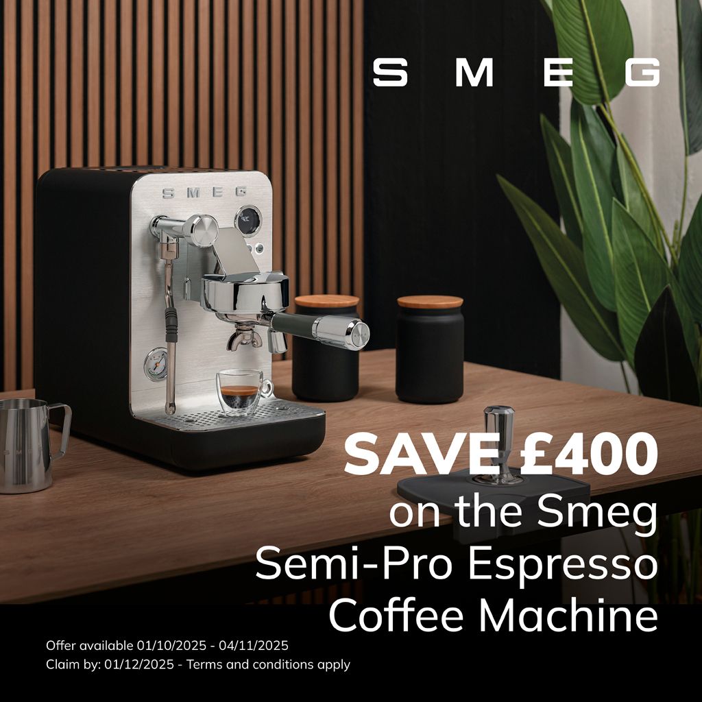 Smeg retro EMC02 semi espresso coffee machine promotion with save £400