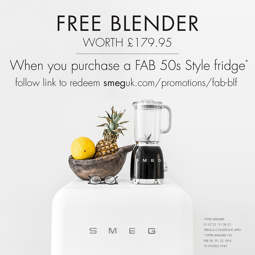 Smeg fab fridge promotion with free blender