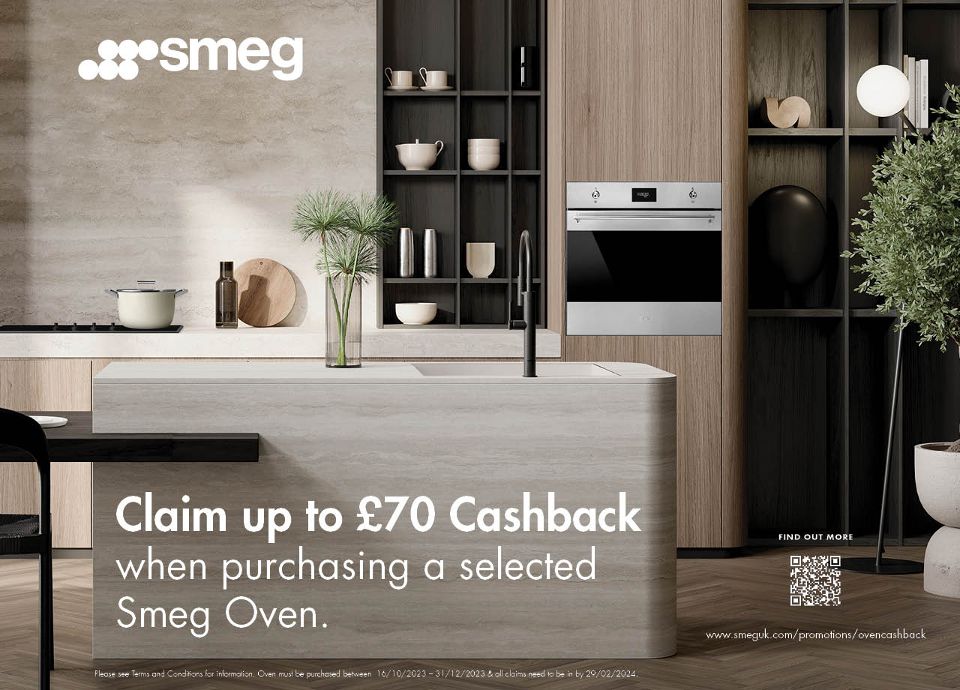 Buy an selected Smeg oven and claim up to £70 cashback