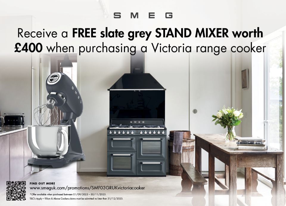 Buy a Victoria range cooker and claim a free grey stand mixer