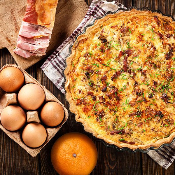 Onion, Orange and Bacon Quiche