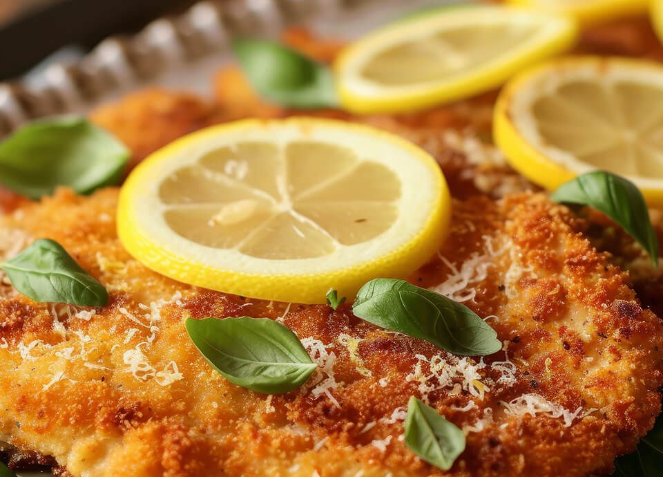 Chicken Milanese with BBQ Vegetables recipe