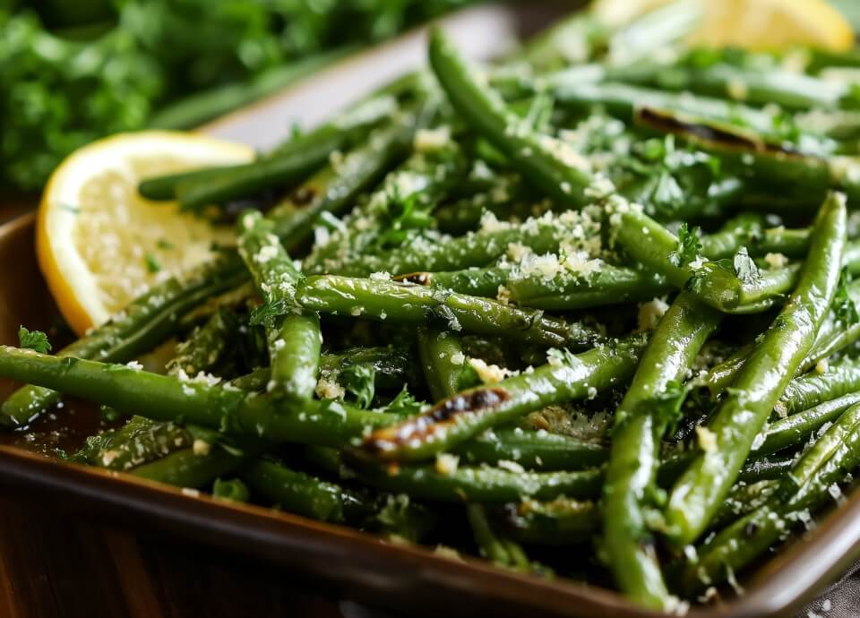 Garlic, Lemon & Almond Green Beans