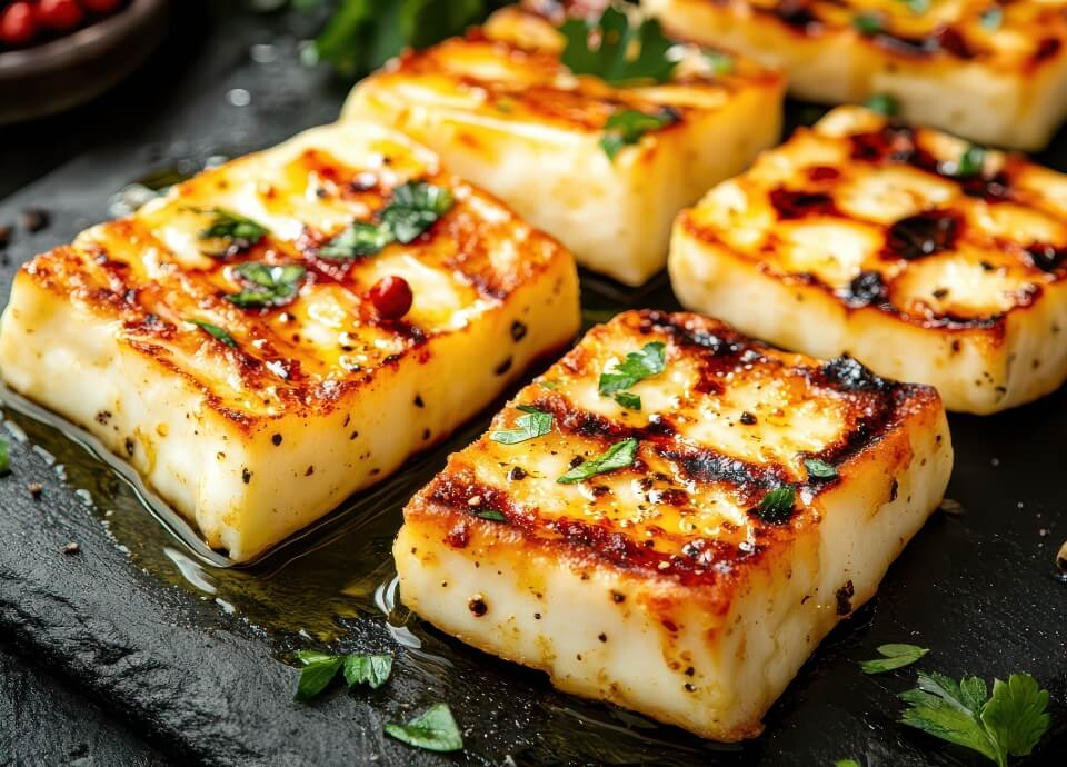 Hot Honey Lime Halloumi Bites