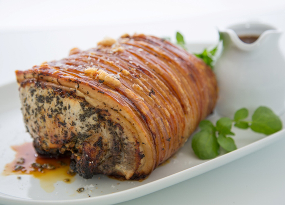 Smeg Roast Pork with Crunchy Cracking & Cider Gravy Recipe