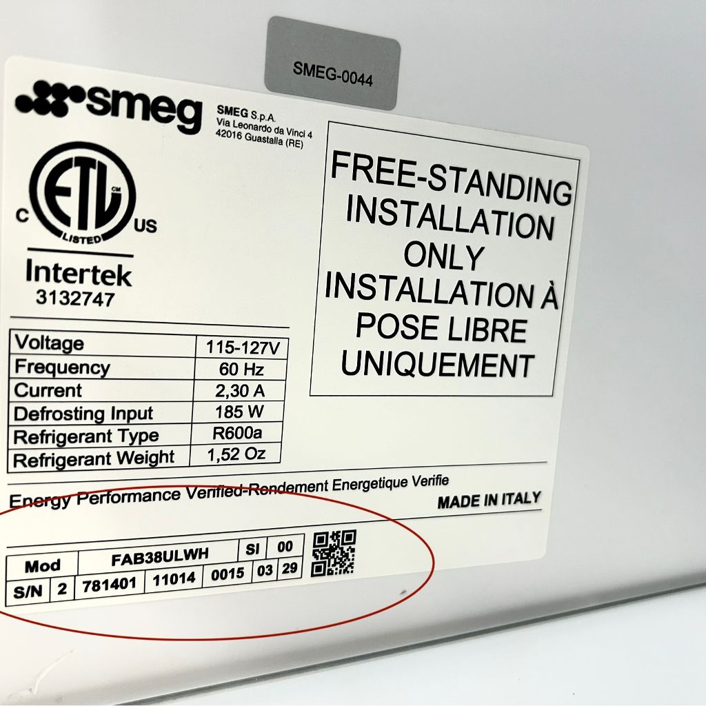 Where to locate your model and serial number