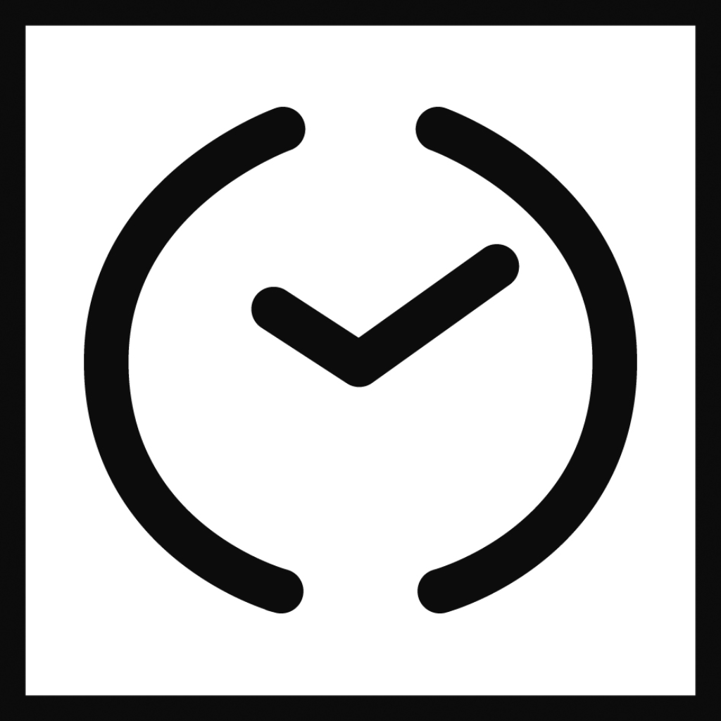 Símbolo de relógio com marca de verificação central, representando o temporizador automático.