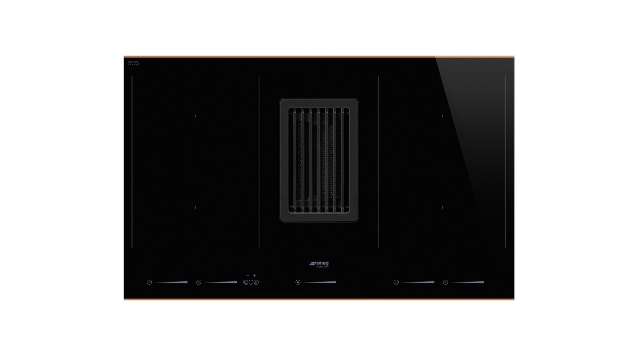 Induction hob with integrated hood