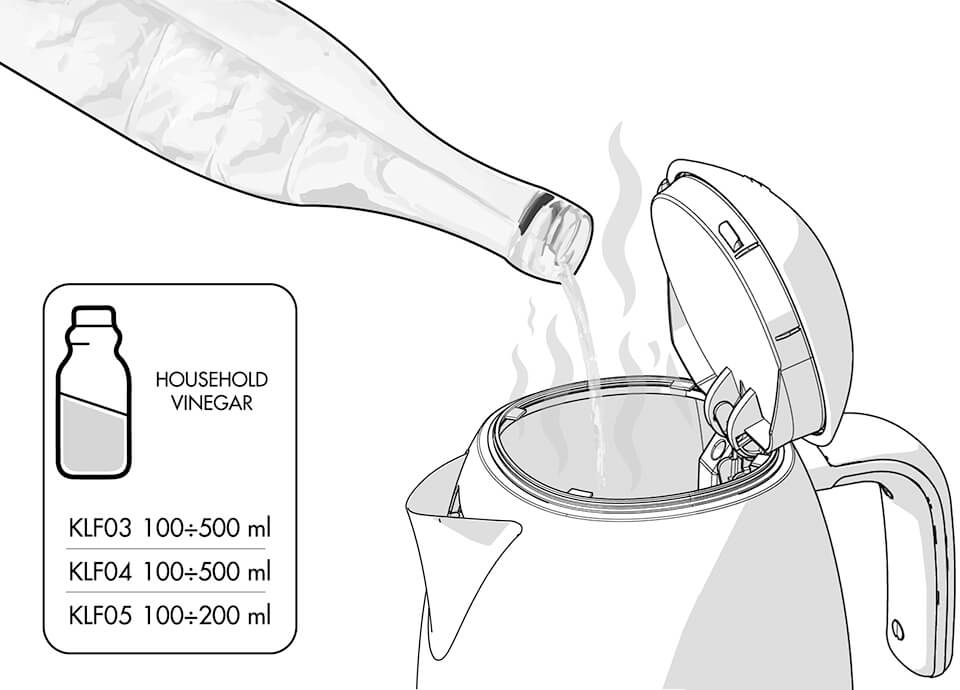 2) Activate the kettle and let the water boil.