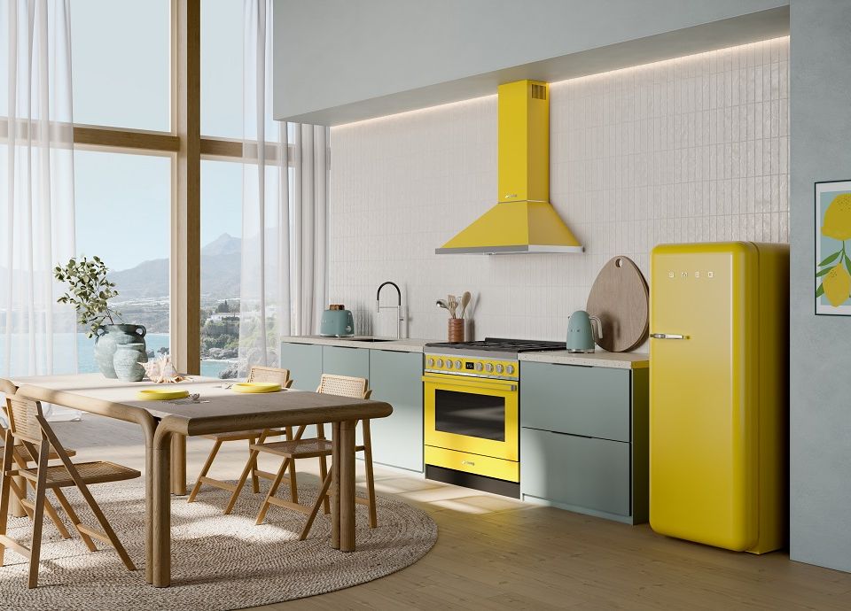 Cucina con elettrodomestici Smeg