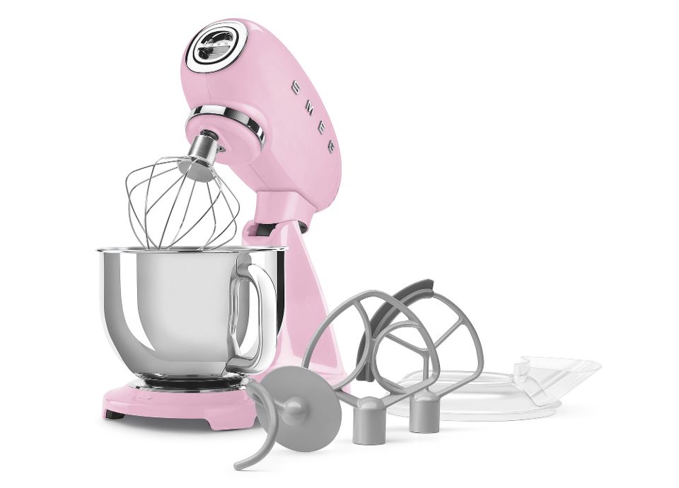 Robot pâtissier SMEG rose avec accessoires