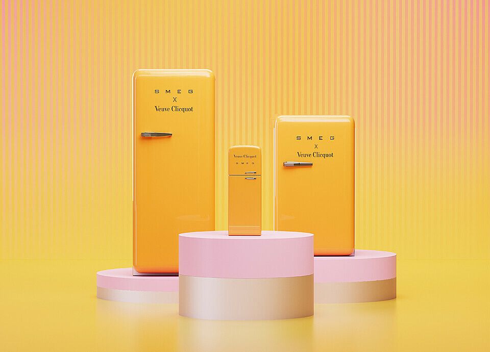 Smeg celebrates veuve Clicquot with a new line of refrigerators