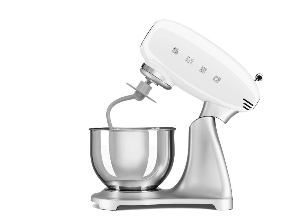 White and stainless steel SMEG Stand Mixer