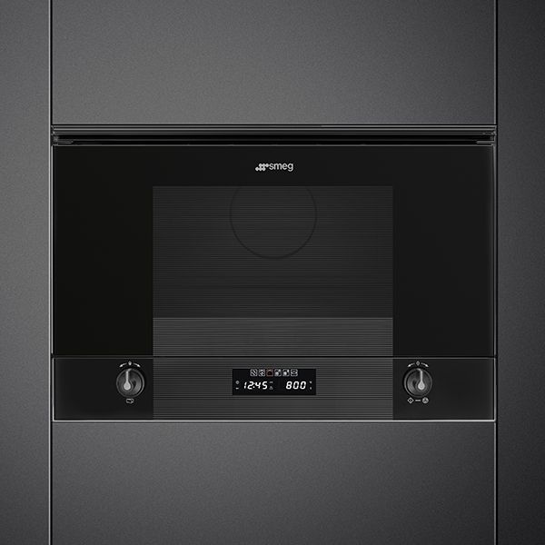 Smeg Forno a Microonde da Incasso effetto Vintage con Grill Potenza 1000  watt Capacità 50 Litri colore Nero - SF4750MAO