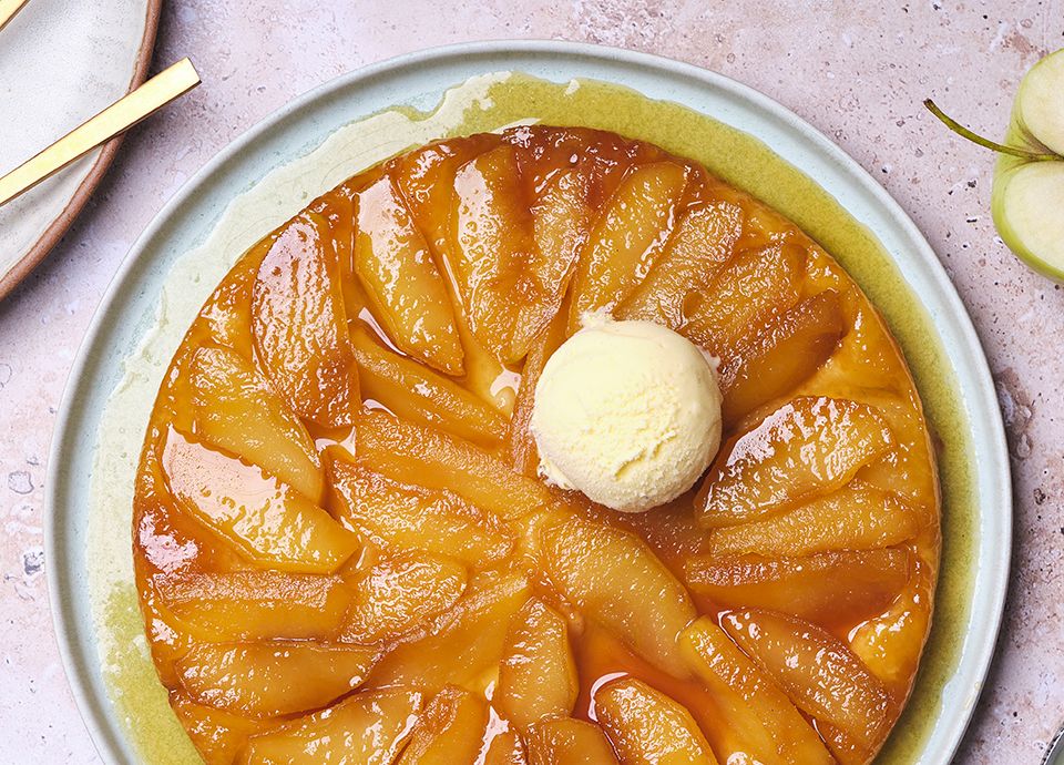 Tarte Tatin avec glace vanille