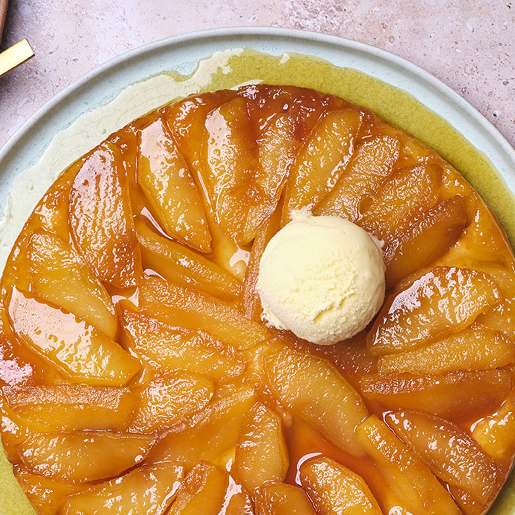 Tarte Tatin avec glace vanille