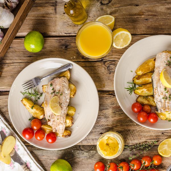 bass-with-potatoes-and-semi-confit-tomatoes