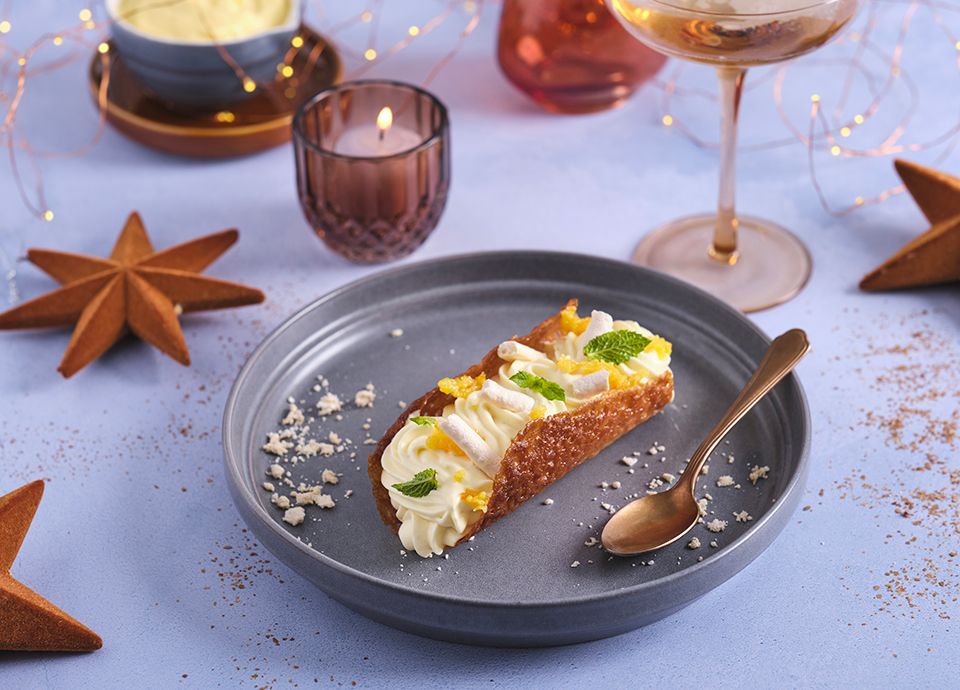 Cannoli crujiente de naranja