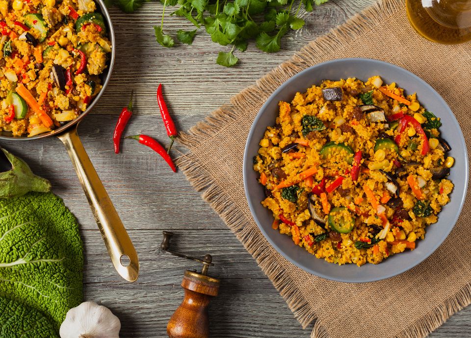 Saffron cous cous with vegetables recipe | Smeg