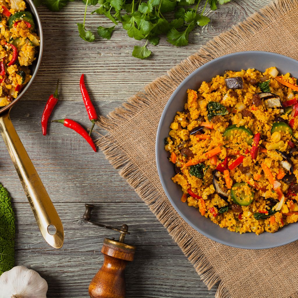 Saffron cous cous with vegetables recipe | Smeg