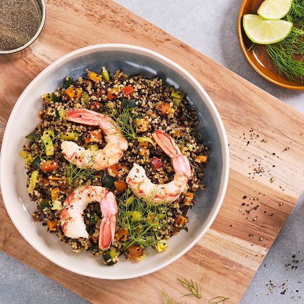 quinoa-with-ginger-vegetables-and-shrimps