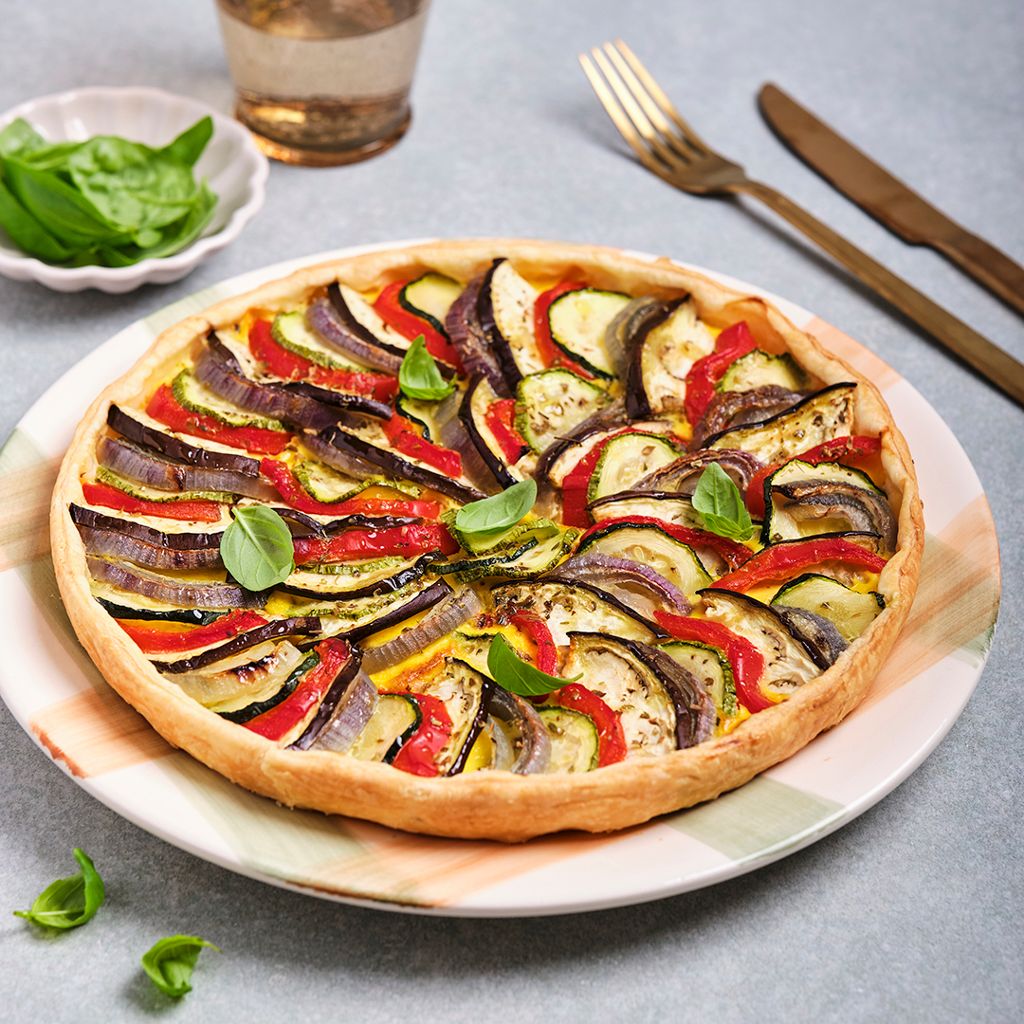 Tarte ratatouille et origan