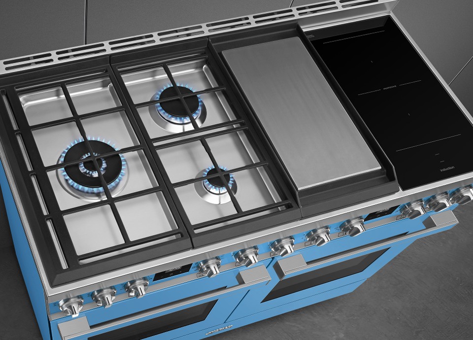 cuisinière mixte, four électrique et plan de cuisson gaz