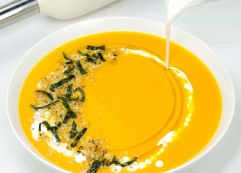 Pumpkin soup with ginger and turmeric